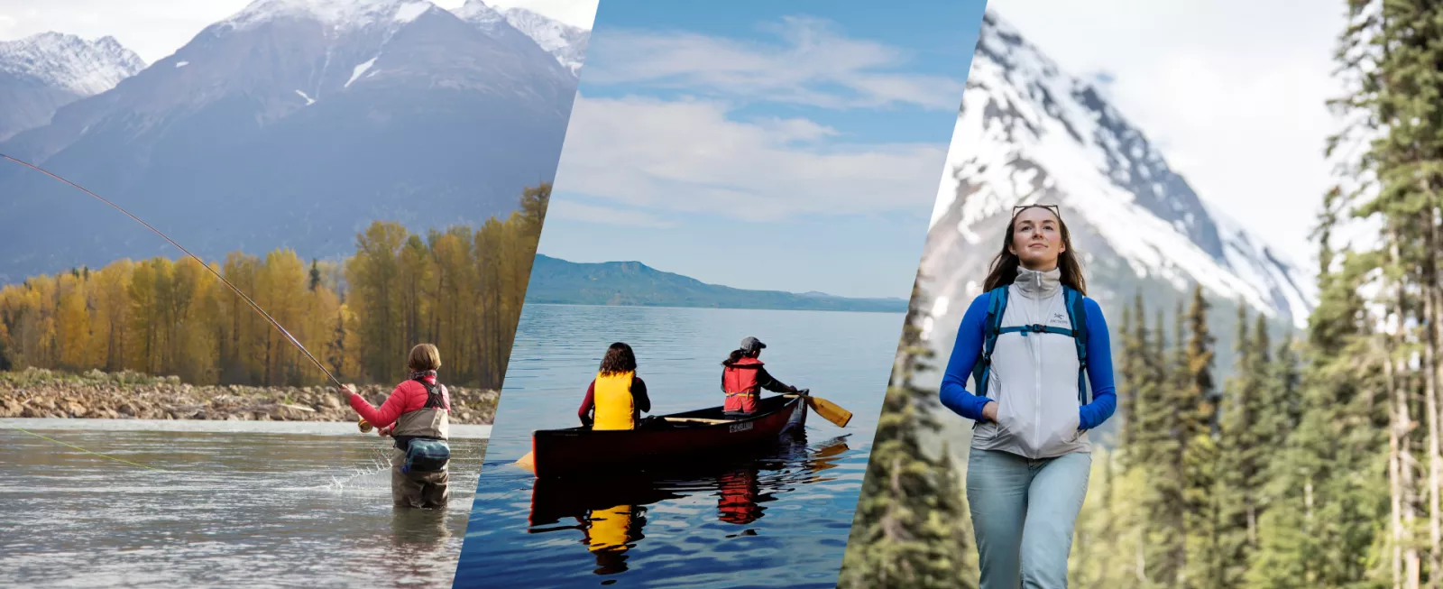 multiple images of people doing outdoor activities in British Columbia
